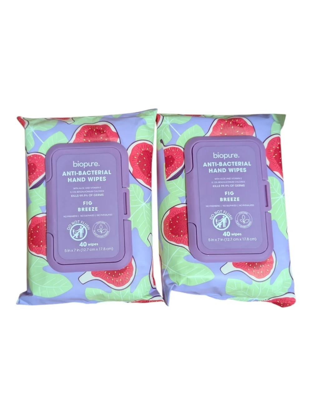 Fig Breeze Anti-Bacterial Hand Wipes - Purple 80 Wipes